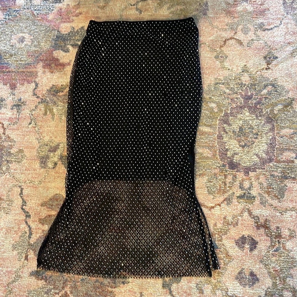 Sincerely Jules, size Large, black and rhinestone
